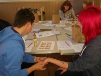 Staff having a hand massage