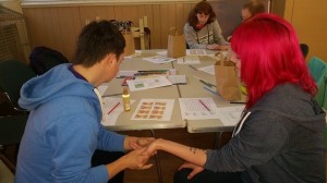 Staff having a hand massage